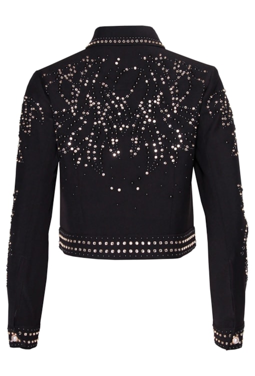 Casaco tipo vaqueiro com brilhantes