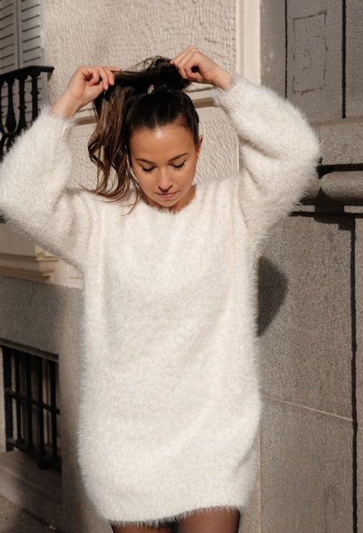 Vestido de malha brilhante