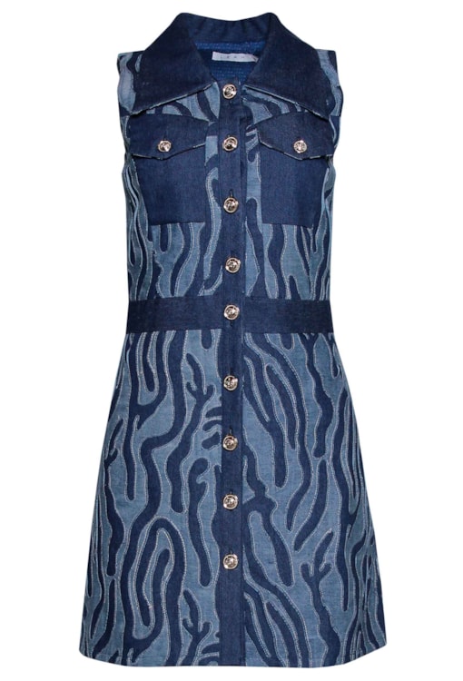 Vestido curto de ganga