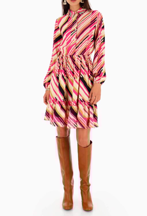 Vestido camiseiro zigzag
