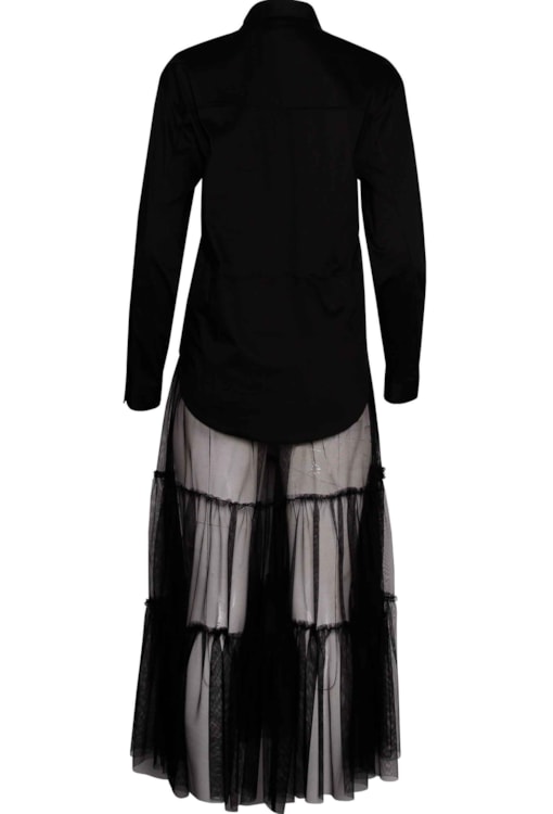 Camisa comprida com tule