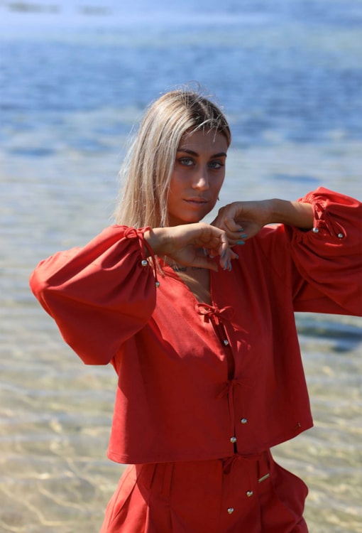 Blusa Efeito Camurça