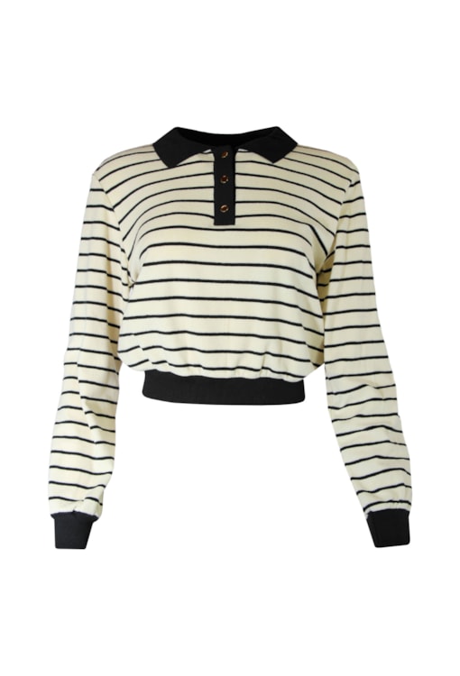 Camisola de riscas com colarinho