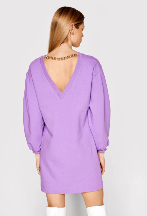 Vestido estilo sweat com corrente