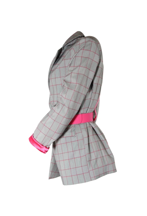 Blazer Padrão Xadrez com cinto