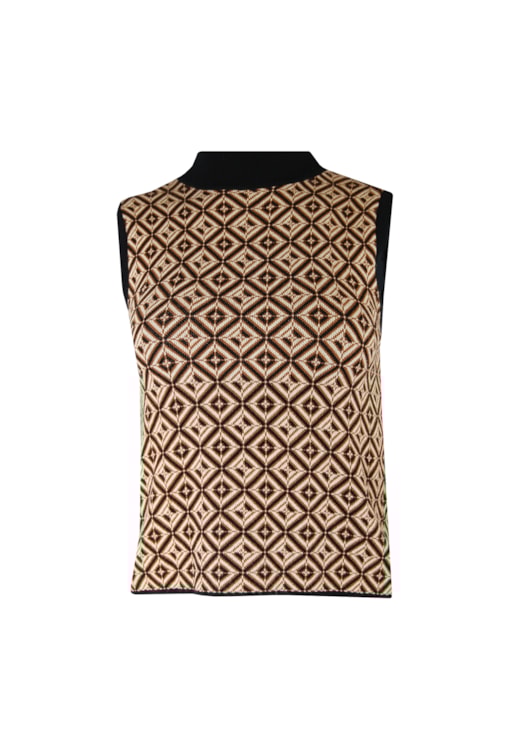 Top estampado com gola