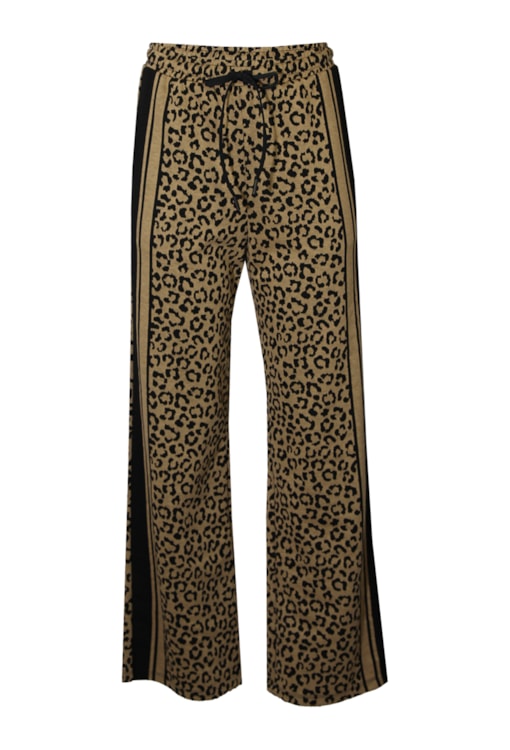 Calças sweat com padrão leopardo