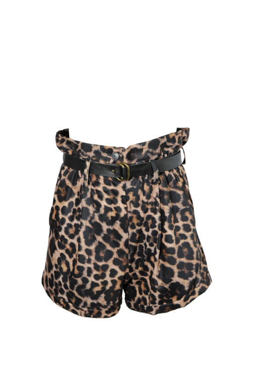 Calções acetinados padrão leopardo