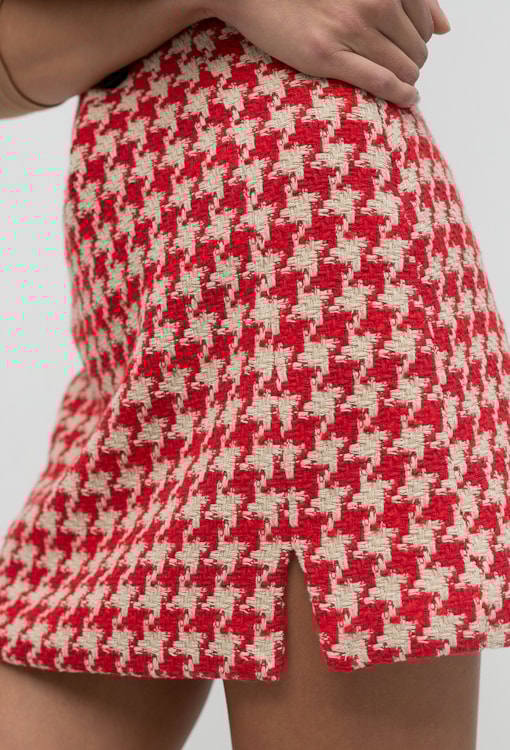 Saia curta pied de poule