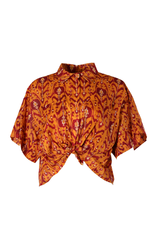 Camisa cropped com nó